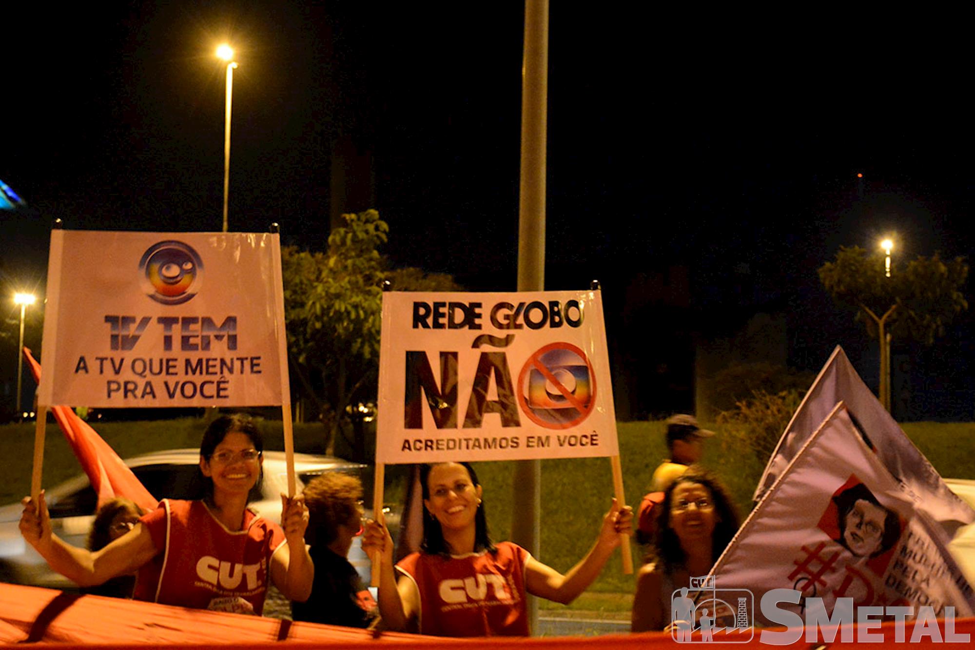 Movimentos realizam ato contra a Rede Globo
