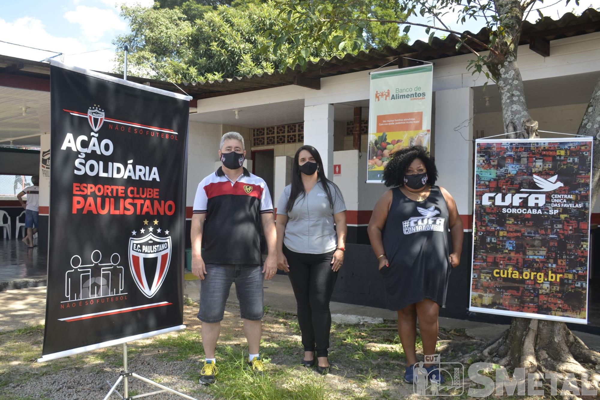 Caroline Queiróz Tomaz/Imprensa SMetal, Paulistano,  CUFA e Banco de Alimentos realizaram doações neste sábado